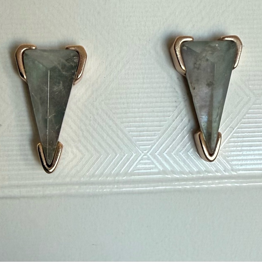 Kendra Scott Triangle Stone Stud Earrings in Rose Gold